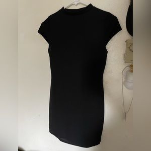 Cute black high neck bodycon dress
